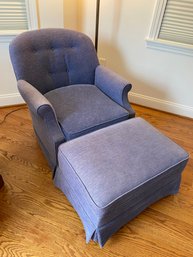 Upholstered Arm Chair With Ottoman 30x26x31