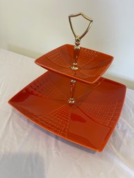 California USA Mid Century Modern 2 Tier Serving Tower