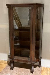 Beautiful Antique Ebert Oak Curved Glass China Cabinet