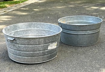 A Pair Of Galvanized Buckets