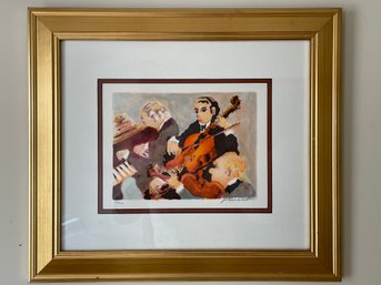 Signed And Numbered, Framed Lithograph . Featuring A Trio Of Musicians.