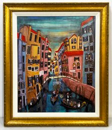 A Canvas Print, Venetian Scene, Signed And Numbered By Artist, Michael