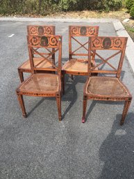 4 Antique Cross Back Side Chairs