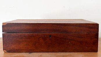 A Vintage Mahogany Strong Box - No Key