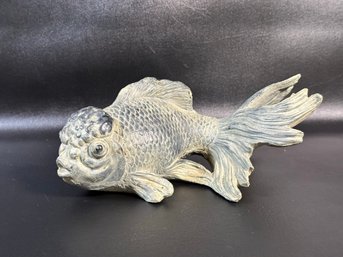 A Fabulous Vintage Koi Fish In Cast Metal