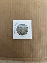 Beautiful 1917 Walking Liberty Silver Half Dollar 90 Silver Coin