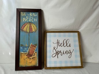 2 Piece Spring And Summer Decor Signs