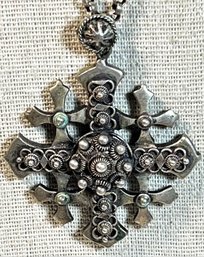 Maltese Cross Jerusalem Necklace Chain Is 20' Antique 38.4 G