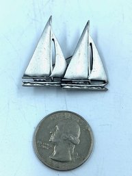 Pewter Sailboat Brooch