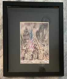 9/11 Commemorative Artwork In Shadowbox Frame