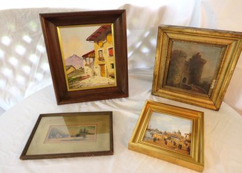 4 European Landscape Art Framed