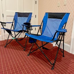 A Pair Of Blue Folding Camp Chairs