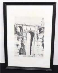 Puento Nuevo Spain Signed & Numbered Print In Frame