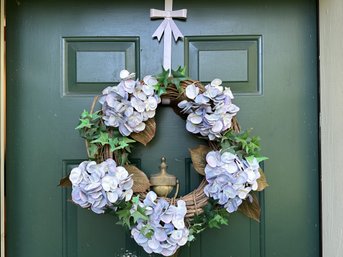 A Pretty Faux Floral Wreath With Hanger #2