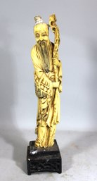 Vintage Chinese Tall Molded Plastic Figure Of An Elder Man