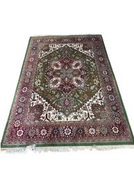 Handmade Green  Wool Rug - 8 X 10 Hand Knotted