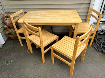 Solid Wood Dinette Set With Four Chairs