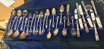 Original Silver Plate Wm. Rogers MFG. Co.6 Forks,1 Butter & 6 Knife, 6 Big & 6small & 1 Soup Spoons. BS/E3