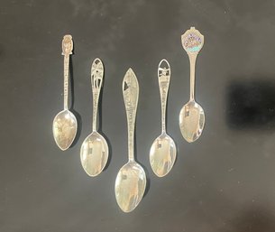 Five Sterling Silver Souvenir Spoons