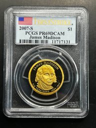 2007-S James Madison Presidential Dollar PCGS PR69DCAM