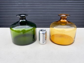 Pair Of Large Otto Brauer Style Glass Vases