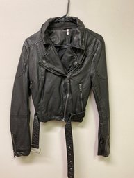 Free People Faux Leather Motorcycle Style Jacket Size Medium