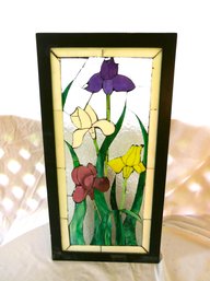 Stained Glass Iris Window Panel