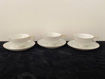 Mikasa Fine China Teacup And Saucer - Set Of 3
