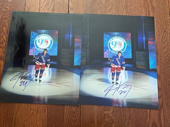 Lot Of 2 Jimmy Verscey Signed 11x14 Photos NY Rangers