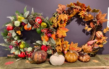 Fabulous Fall Wreaths From The Wreath Depot And Glass Pumpkins
