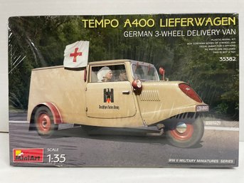 MiniArt, Tempo A400 Lieferwagen. German 3-wheel Delivery Van. 1/35 Scale Model Kit (#82)