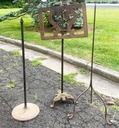 A Trio Of Vintage Metal Stands