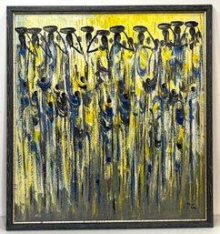 A Modern Abstract Oil On Canvas, African, Signed Nalu, 2001