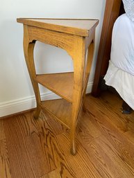 Oak Wood Triangle Side End Table 19x28