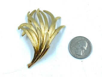 Signed Goldtone Brooch By Monet