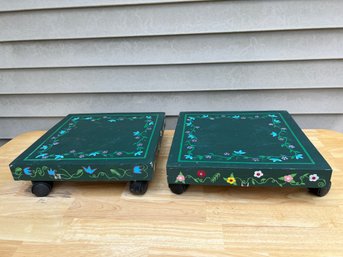 Pair Of Painted Planter Dollies