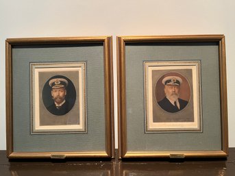 A Pair Of Antique Hand Colored Lithographs - King Edward The VII And King George V