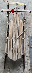 Wood And Metal Vintage Sled