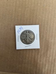 Beautiful 1939 Walking Liberty Silver Half Dollar 90 Silver Coin