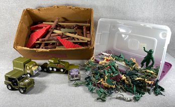 Toys - Buddy L Military Trucks, Plastic Soldiers, Lincoln Logs