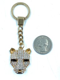 Fierce Rhinestone & Goldtone Wildcat Keychain