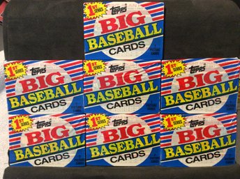 (7) 1988 Topps Big Baseball Cards 1st Series Sealed Packs - L