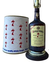 Vintage Seagram's 7 Whiskey 59 Oz Bottle Table Lamp Man Cave Read Bar Decor