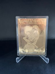 Danbury Mint 22kt Gold Leaf 1998 World Series NY Yankees Bernie Williams Sealed