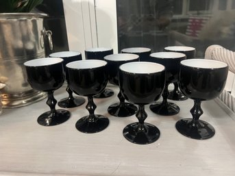 Carlo Moretti Black Cased Glass Small Goblets