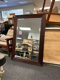 Beveled Wood Framed Mirror