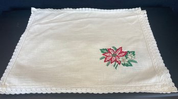 A Set Of Vintage B. Altman's Poinsettia Napkins  - Made In West Germany