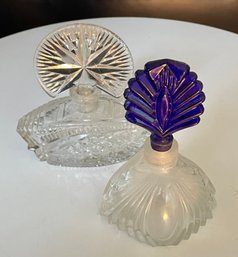 Two Attractive Vintage Glass Perfume Bottles