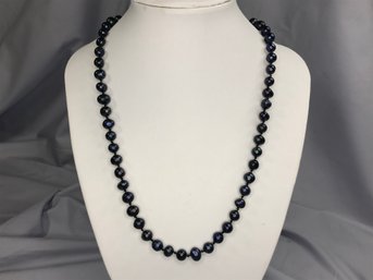 Lovely Genuine Cultured Baroque Tahitian Pearl 18' Necklace & Earrings With 18K Overlay Clasp - Sterling Posts