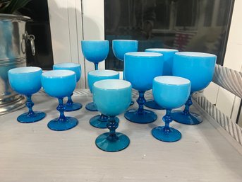 Carlo Moretti Aqua Blue Cased Glass Assorted Set